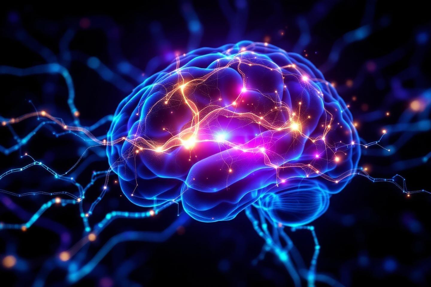 Illustration scientifique du cerveau et des connexions neuronales